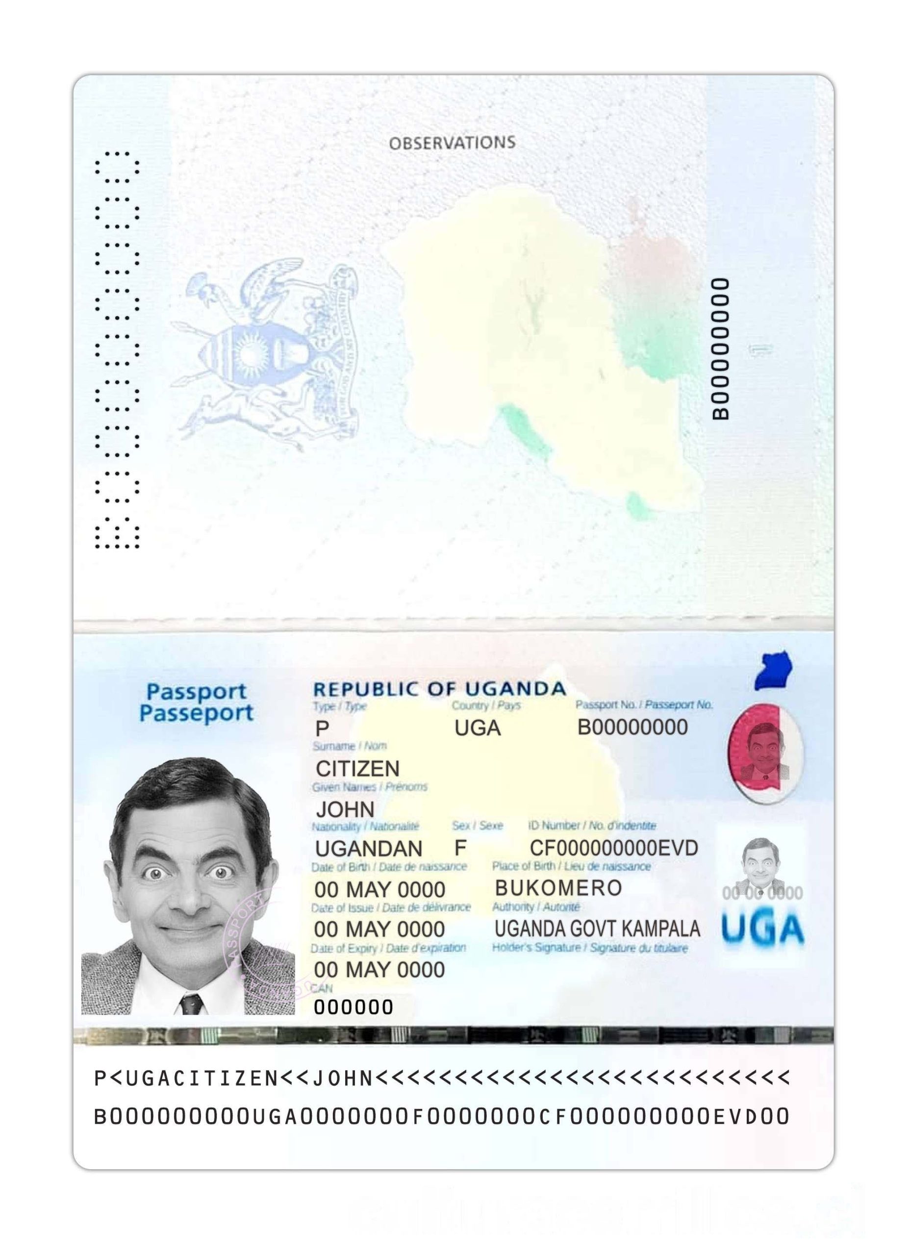 Uganda Passport 2023 Download Template File