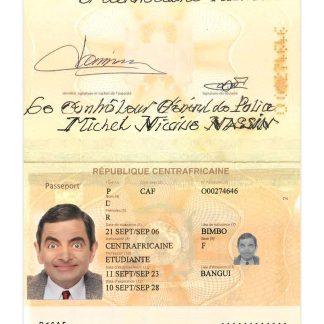 Central Africa Passport 2023 Download Template File