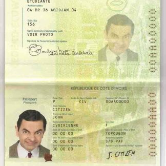 Cote D??Ivoire passport download template file