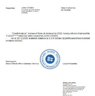 Andorra Credit Andorra bank reference download template file