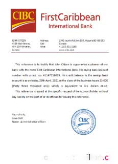 Canada CIBC Bank reference download template file