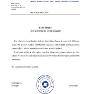 Canada JP Morgan Chase reference download template file