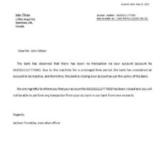 Canada RBC closure reference download template file