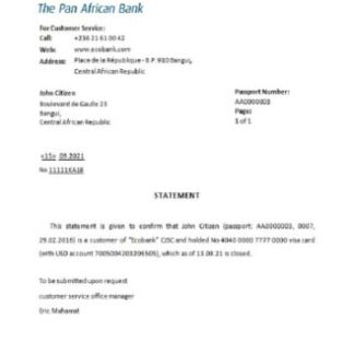 Central Africa republicbank reference download template file