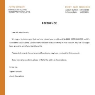 Chile Banco del Estado closure reference download template file