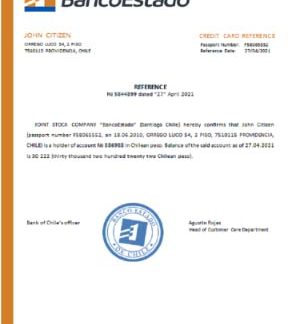 Chile Banco del Estado reference download template file