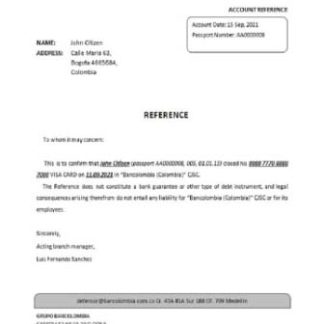 Colombia Bancolombia closure reference download template file