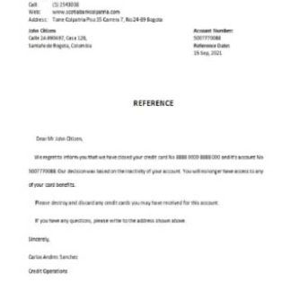 Colombia Scotiabank Colpatria closure reference download template file