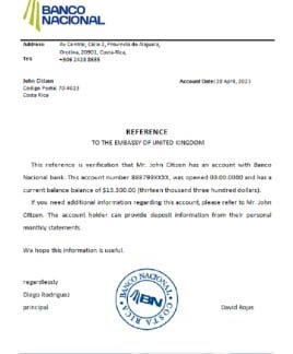 Costa Rica Banco Nacional reference download template file