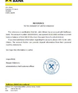 Croatia Raiffeisen bank reference download template file