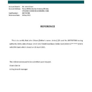 Cuba Banco Popular de Ahorro closure reference download template file