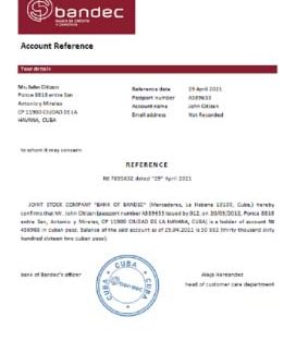 Cuba Bandec reference download template file
