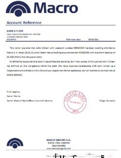 Argentina Banco Macro reference download template file