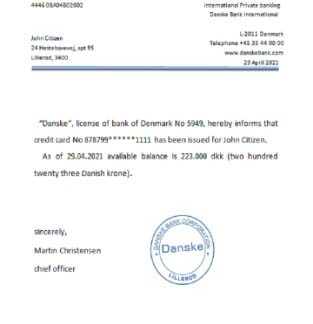 Denmark Danskebank reference download template file