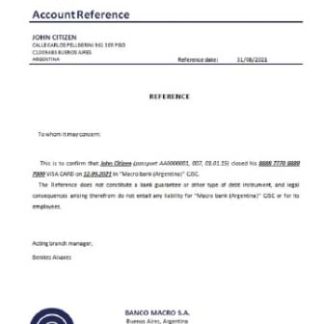 Argentina Banco Macro closure reference download template file