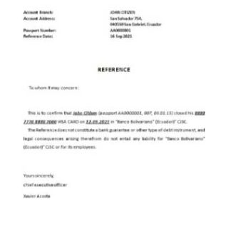 Ecuador Banco Bolivariano bank closure reference download template file