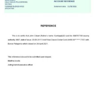 Argentina Bancopatagonia closure reference download template file