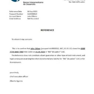 Ecuador Banco Interamericano de Desarrollo closure reference download template file