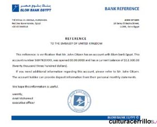 Egypt Blom Bank reference download template file