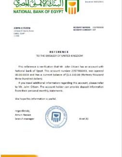 Egypt National Bank of Egypt reference download template file