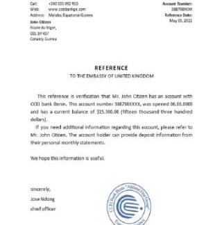 Equatorial Guinea CCEI Bank Benin bank reference download template file