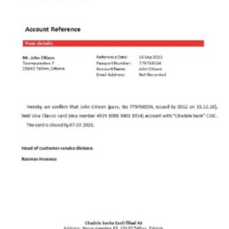 Estonia Citadele closure reference download template file