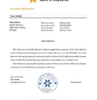 Ethiopia Abyssinia reference download template file