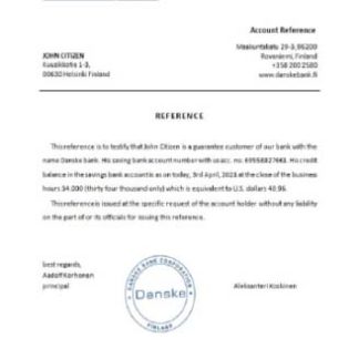 Finland Danske reference download template file