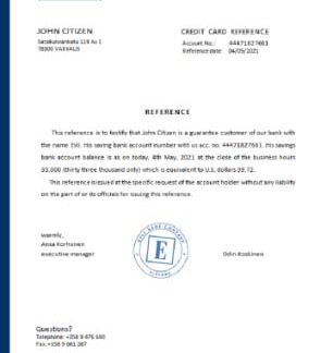 Finland Evli reference download template file