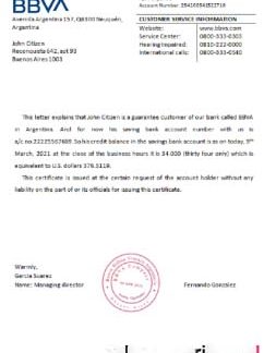 Argentina BBVA bank reference download template file