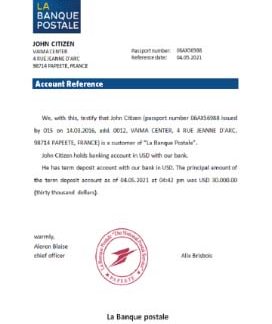 France La Banque Postale reference download template file