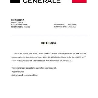 France Société Générale closure reference download template file