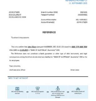 Australia  ANZ bank closure reference download template file