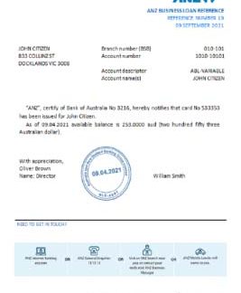 Australia  ANZ bank reference download template file