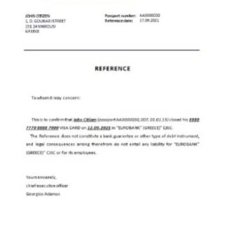 Greece Eurobank closure reference download template file