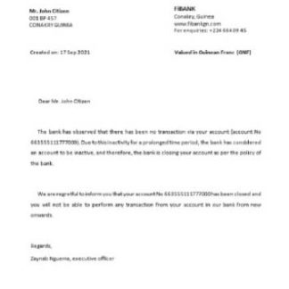 Guinea Fibank closure reference download template file