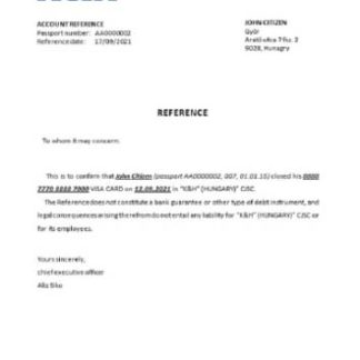 Hungary K&H closure reference download template file