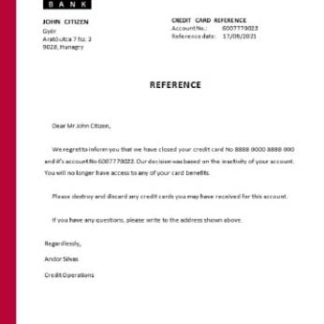 Hungary MKB Bank closure reference download template file