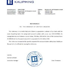 Iceland Kaupthing reference download template file