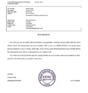 India Finacle bank reference download template file