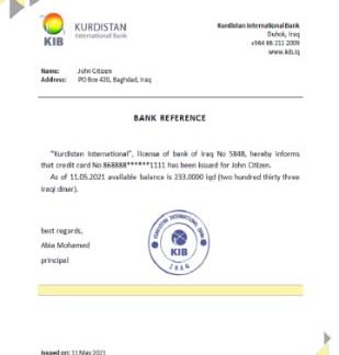 Iraq Kurdistan International reference download template file