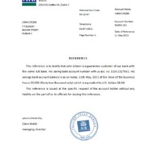 Ireland AIB reference download template file