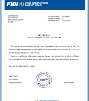 Israel FIBI reference download template file