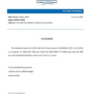 Jamaica Mortgage closure reference download template file