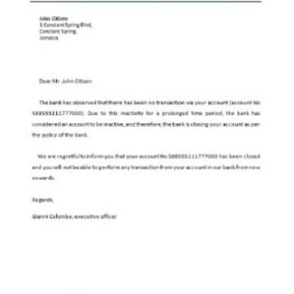 Jamaica National Bank closure reference download template file