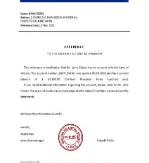 Japan Mizuho reference download template file