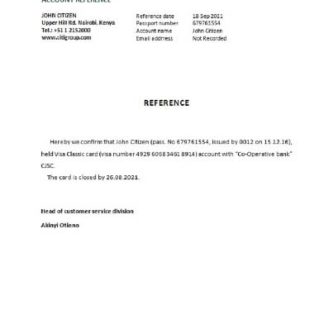 Kenya  Co operative closure reference download template file