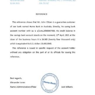 Australia Hume reference download template file