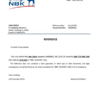 Kuwait National Bank of Kuwait closure reference download template file