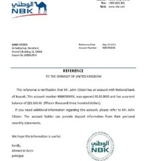 Kuwait National Bank of Kuwait reference download template file
